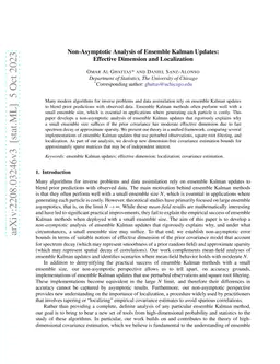 Non-Asymptotic Analysis of Ensemble Kalman Updates: Effective Dimension
  and Localization