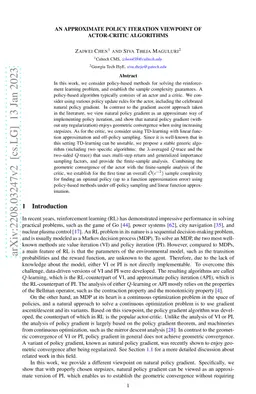 An Approximate Policy Iteration Viewpoint of Actor-Critic Algorithms