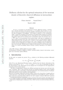 Malliavin calculus for the optimal estimation of the invariant density
  of discretely observed diffusions in intermediate regime