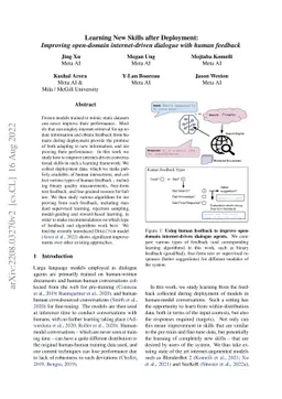 Learning New Skills after Deployment: Improving open-domain
  internet-driven dialogue with human feedback