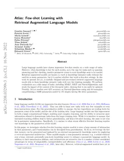 Atlas: Few-shot Learning with Retrieval Augmented Language Models