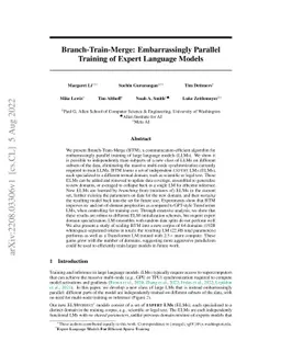 Branch-Train-Merge: Embarrassingly Parallel Training of Expert Language
  Models