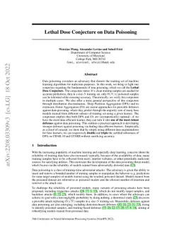Lethal Dose Conjecture on Data Poisoning