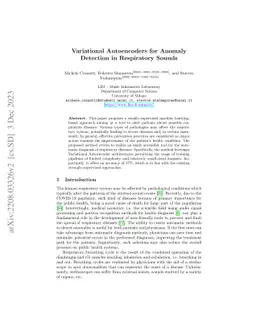 Variational Autoencoders for Anomaly Detection in Respiratory Sounds