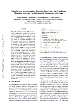 Going Beyond Approximation: Encoding Constraints for Explainable
  Multi-hop Inference via Differentiable Combinatorial Solvers