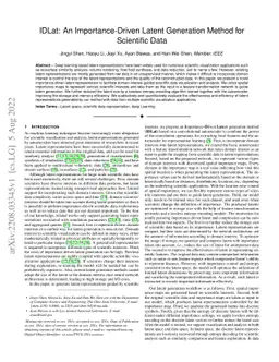 IDLat: An Importance-Driven Latent Generation Method for Scientific Data