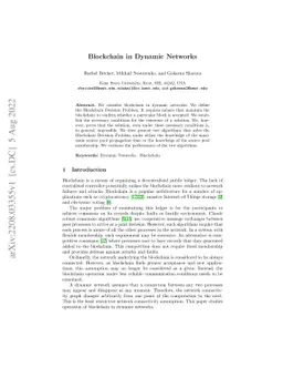 Blockchain in Dynamic Networks