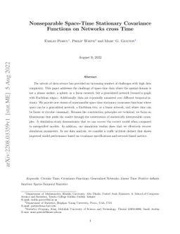 Nonseparable Space-Time Stationary Covariance Functions on Networks
  cross Time