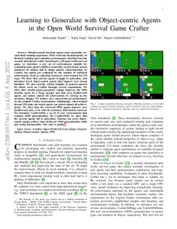 Learning to Generalize with Object-centric Agents in the Open World
  Survival Game Crafter