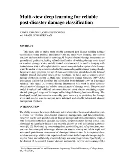 Multi-view deep learning for reliable post-disaster damage
  classification