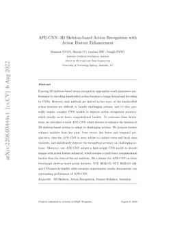 AFE-CNN: 3D Skeleton-based Action Recognition with Action Feature
  Enhancement