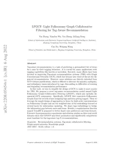 LFGCF: Light Folksonomy Graph Collaborative Filtering for Tag-Aware
  Recommendation