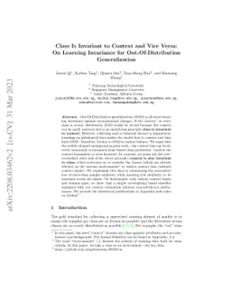 Class Is Invariant to Context and Vice Versa: On Learning Invariance for Out-Of-Distribution Generalization