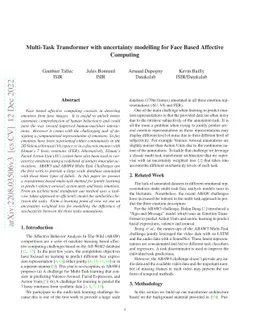 Multi-Task Transformer with uncertainty modelling for Face Based
  Affective Computing