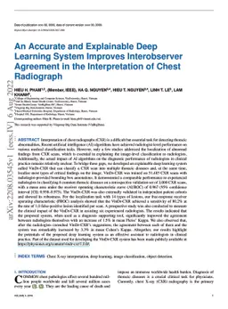 An Accurate and Explainable Deep Learning System Improves Interobserver
  Agreement in the Interpretation of Chest Radiograph