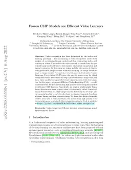 Frozen CLIP Models are Efficient Video Learners