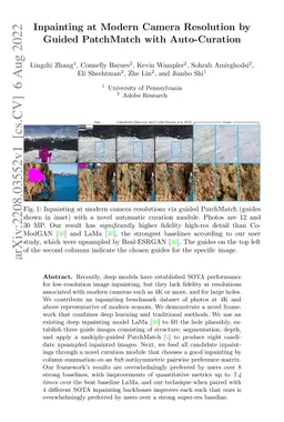 Inpainting at Modern Camera Resolution by Guided PatchMatch with
  Auto-Curation