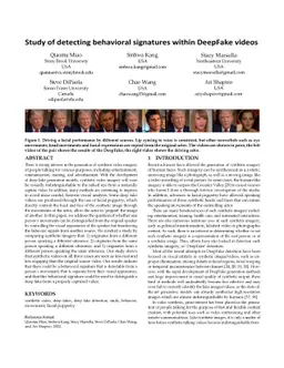 Study of detecting behavioral signatures within DeepFake videos