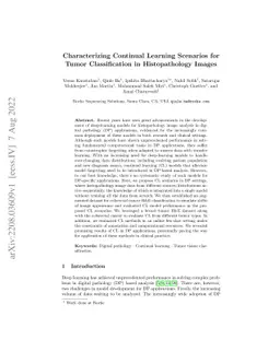 Continual Learning for Tumor Classification in Histopathology Images