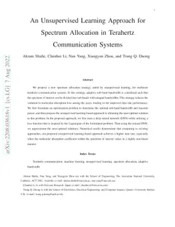 An Unsupervised Learning Approach for Spectrum Allocation in Terahertz
  Communication Systems