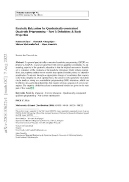 Parabolic Relaxation for Quadratically-constrained Quadratic Programming
  -- Part I: Definitions & Basic Properties