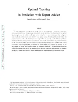 Optimal Tracking in Prediction with Expert Advice