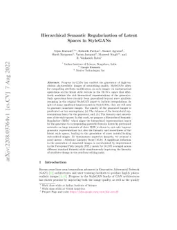 Hierarchical Semantic Regularization of Latent Spaces in StyleGANs