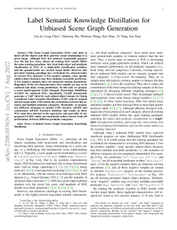 Label Semantic Knowledge Distillation for Unbiased Scene Graph
  Generation
