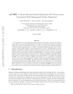 IoT-REX: A Secure Remote-Control System for IoT Devices from Centralized
  Multi-Designated Verifier Signatures