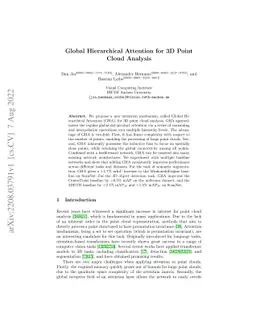 Global Hierarchical Attention for 3D Point Cloud Analysis