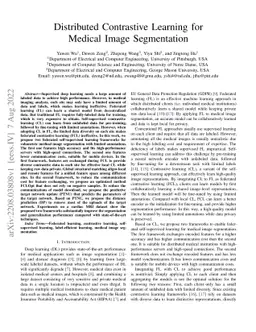 Distributed Contrastive Learning for Medical Image Segmentation