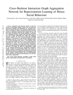 Cross-Skeleton Interaction Graph Aggregation Network for Representation Learning of Mouse Social Behaviour