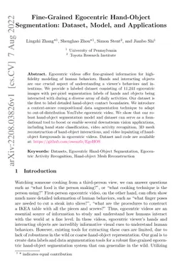 Fine-Grained Egocentric Hand-Object Segmentation: Dataset, Model, and
  Applications