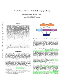 Counterfactual Fairness Is Basically Demographic Parity