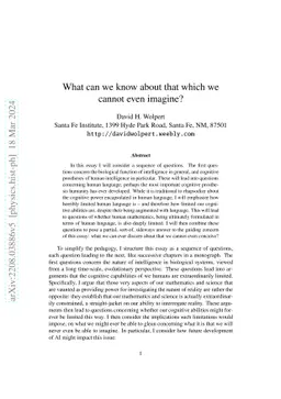 What can we know about that which we cannot even imagine?