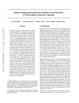 Robust Training and Verification of Implicit Neural Networks: A
  Non-Euclidean Contractive Approach