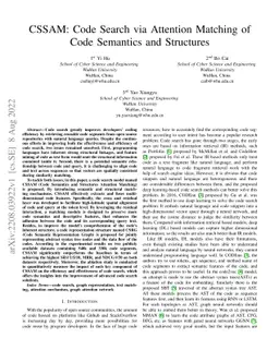 CSSAM:Code Search via Attention Matching of Code Semantics and
  Structures