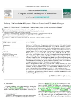 Inflating 2D Convolution Weights for Efficient Generation of 3D Medical
  Images