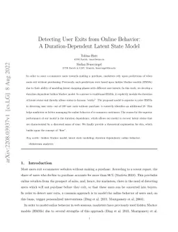 Detecting User Exits from Online Behavior: A Duration-Dependent Latent
  State Model