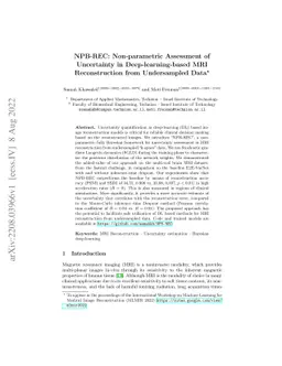 NPB-REC: Non-parametric Assessment of Uncertainty in Deep-learning-based
  MRI Reconstruction from Undersampled Data