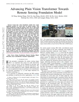 Advancing Plain Vision Transformer Towards Remote Sensing Foundation
  Model