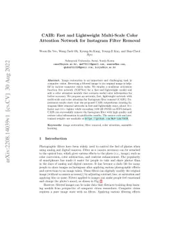 CAIR: Fast and Lightweight Multi-Scale Color Attention Network for
  Instagram Filter Removal