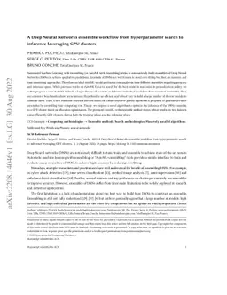 A Deep Neural Networks ensemble workflow from hyperparameter search to
  inference leveraging GPU clusters