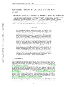 Symmetric Pruning in Quantum Neural Networks