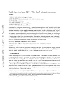 Weakly Supervised Faster-RCNN+FPN to classify animals in camera trap
  images