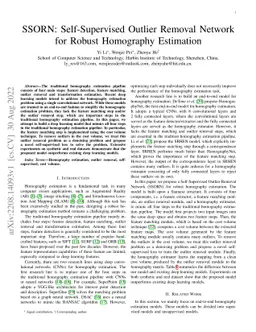SSORN: Self-Supervised Outlier Removal Network for Robust Homography
  Estimation