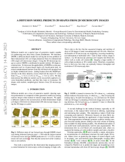 A Diffusion Model Predicts 3D Shapes from 2D Microscopy Images