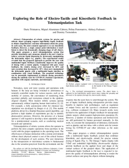 Exploring the Role of Electro-Tactile and Kinesthetic Feedback in
  Telemanipulation Task