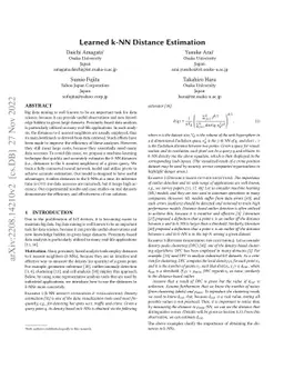 Learned k-NN Distance Estimation