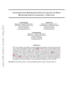 Unsupervised Representation Learning in Deep Reinforcement Learning: A
  Review